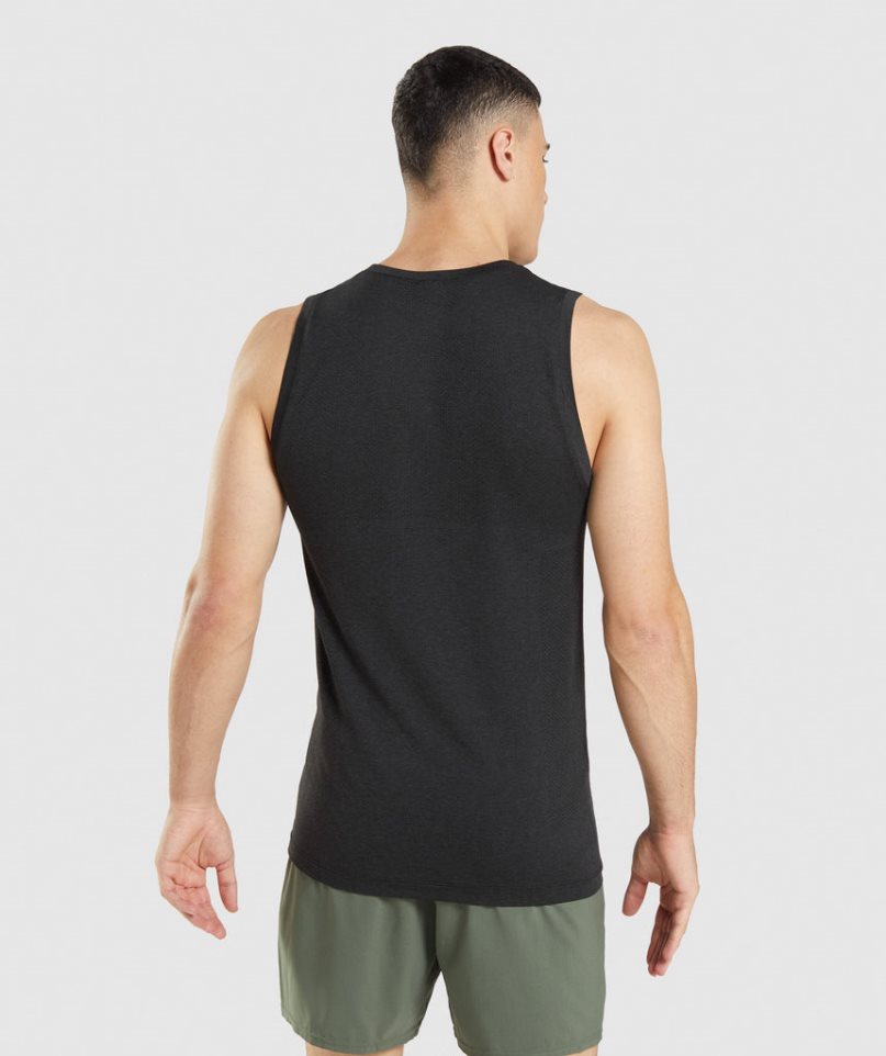 Men's Gymshark Vital Seamless Light Tanks Black | NZ 7YBQHE